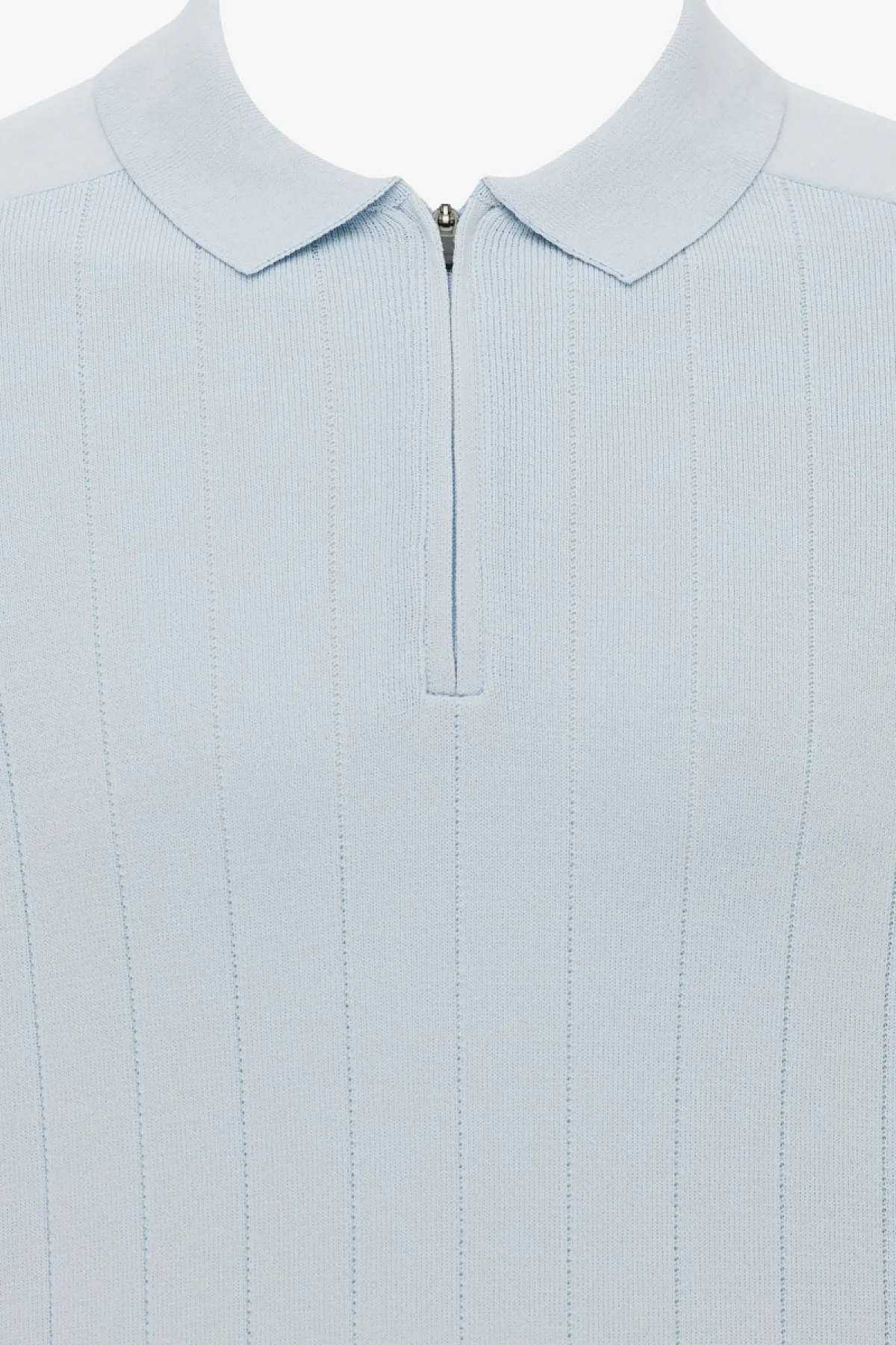 Polo zip | Lichtblauw