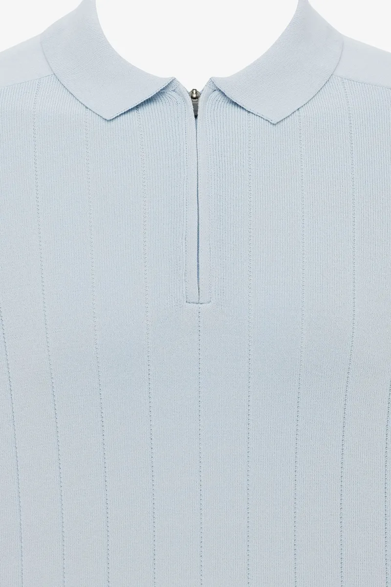 Polo zip | Lichtblauw