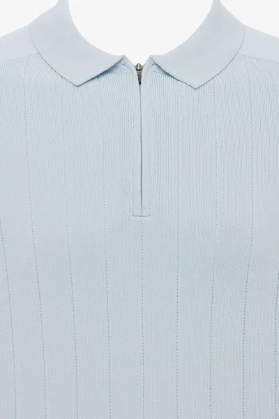 Polo zip | Lichtblauw