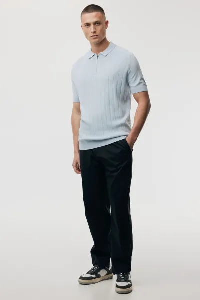 Polo zip | Lichtblauw