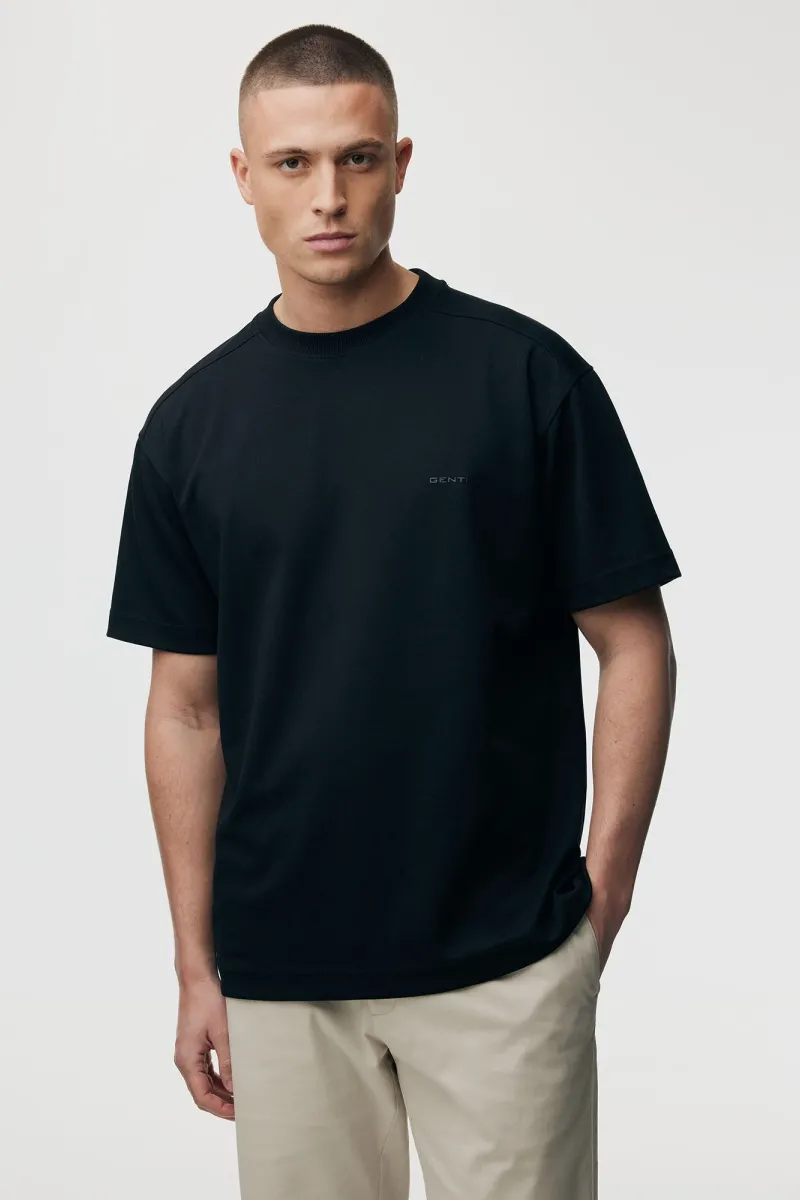 Relaxed fit T-shirt | Zwart