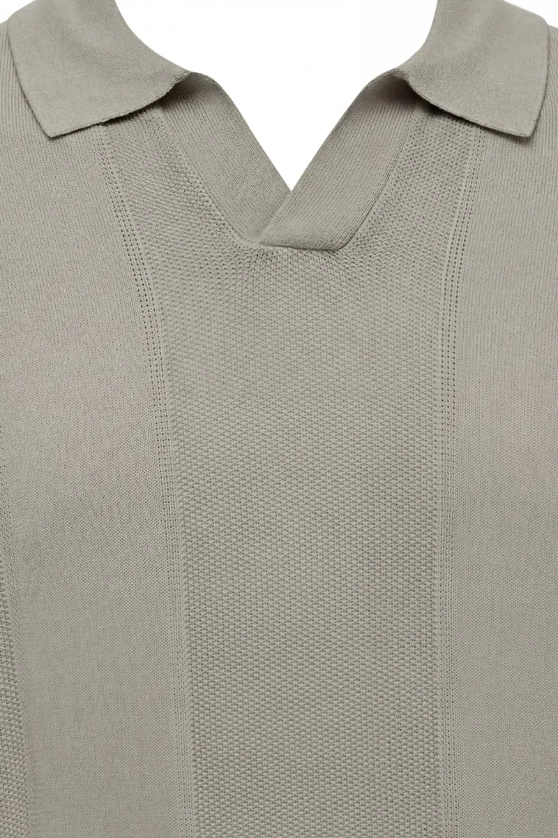 Gebreide Buttonless Polo | Bruin