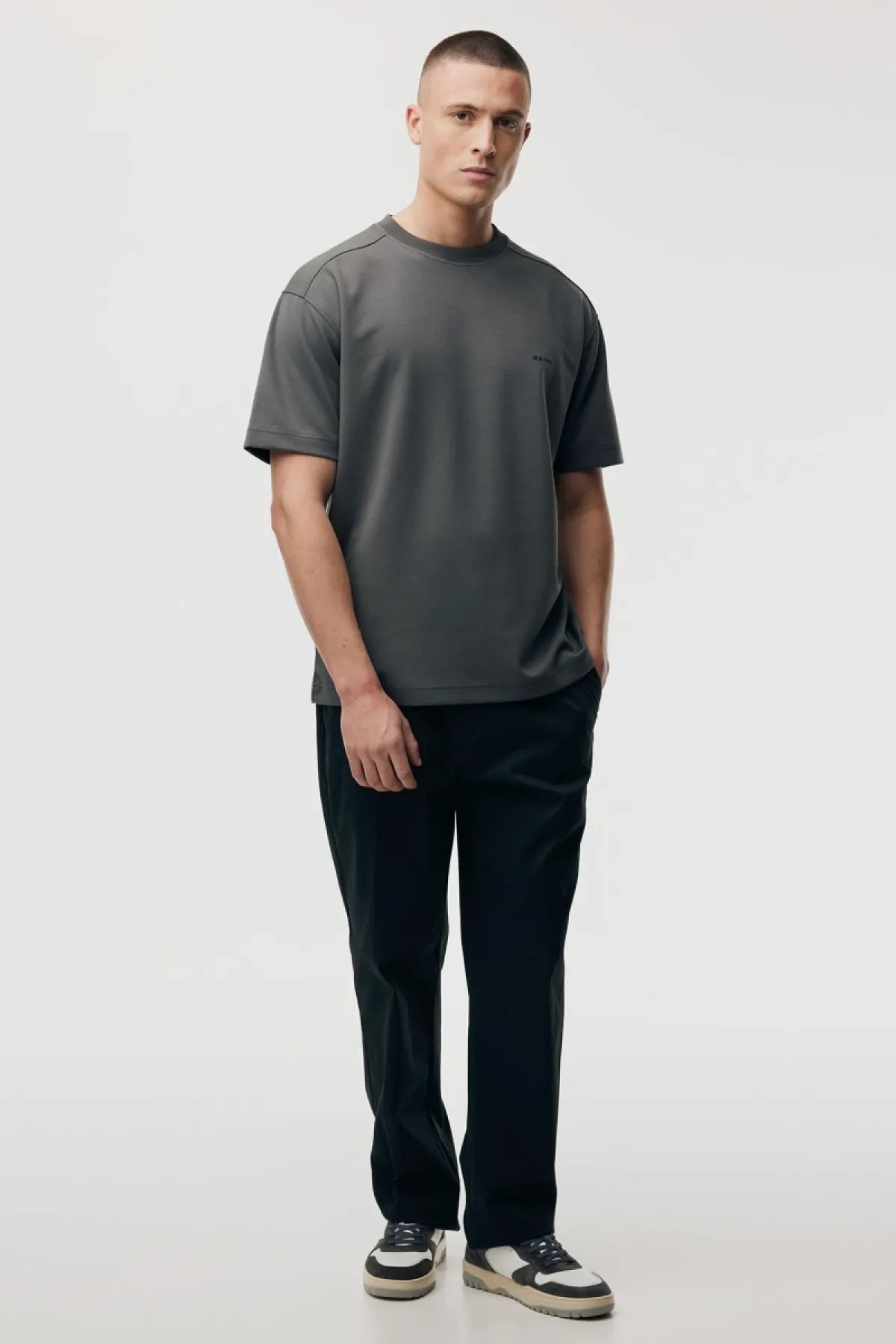 Relaxed fit T-shirt | Donkergrijs