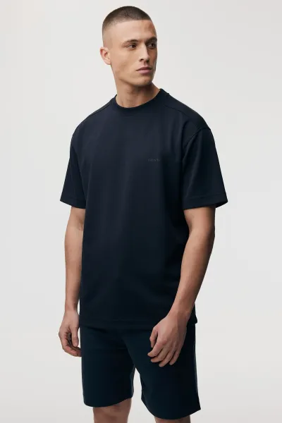 Relaxed fit T-shirt | Donkerblauw