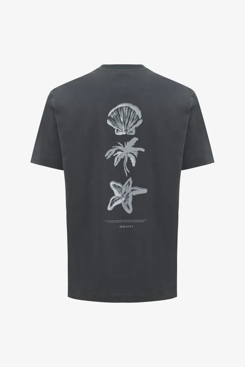 T-shirt met backprint | Grijs