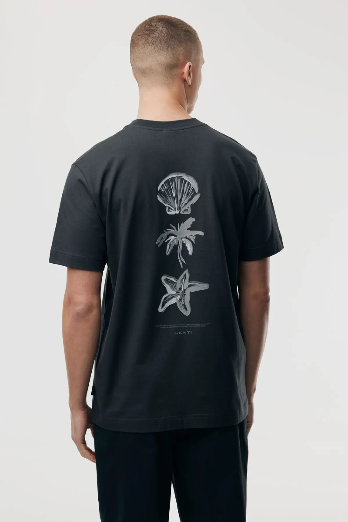 T-shirt met backprint | Grijs