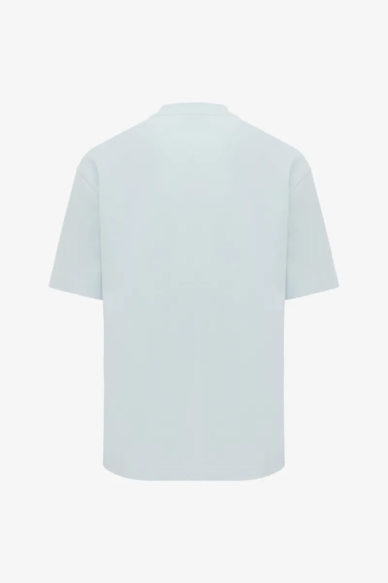 Relaxed fit print T-shirt  | Lichtblauw