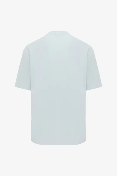 Relaxed fit print T-shirt  | Lichtblauw