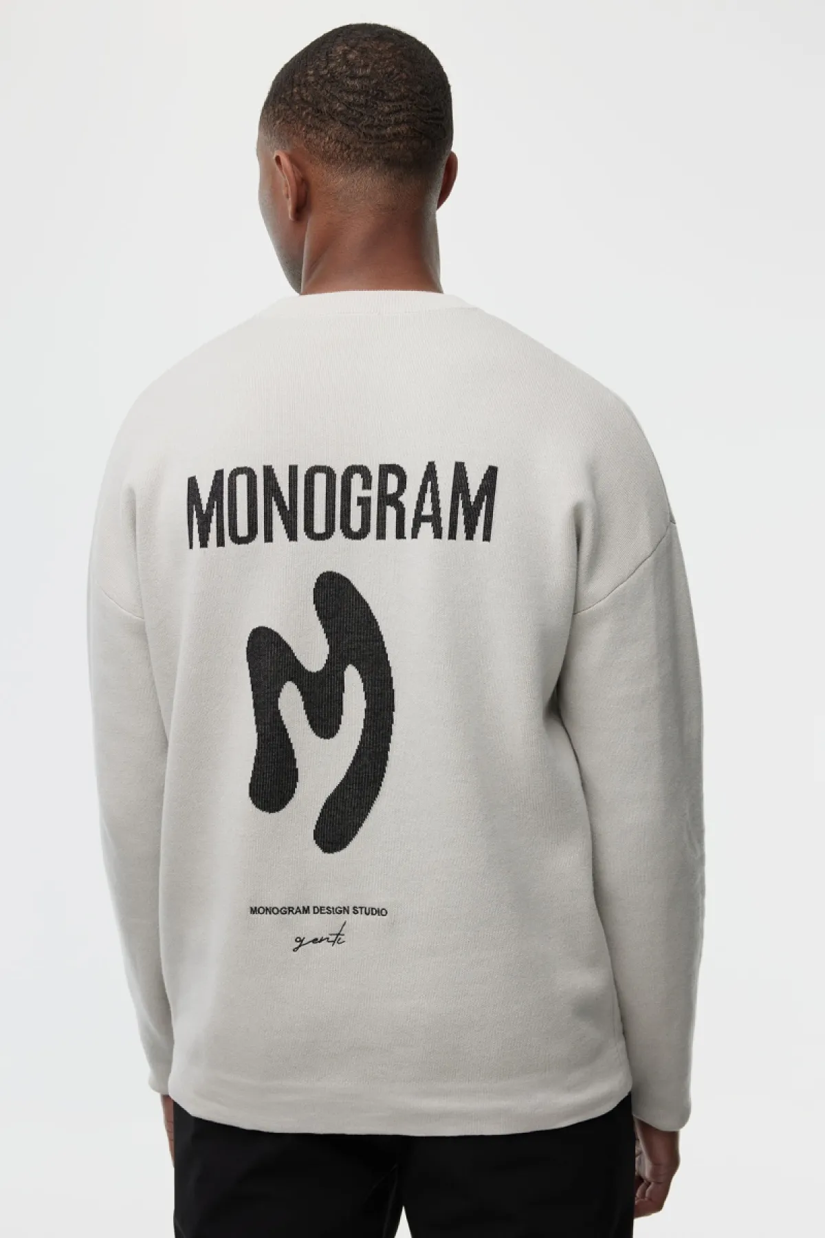 Monogram Trui Backprint | Ecru