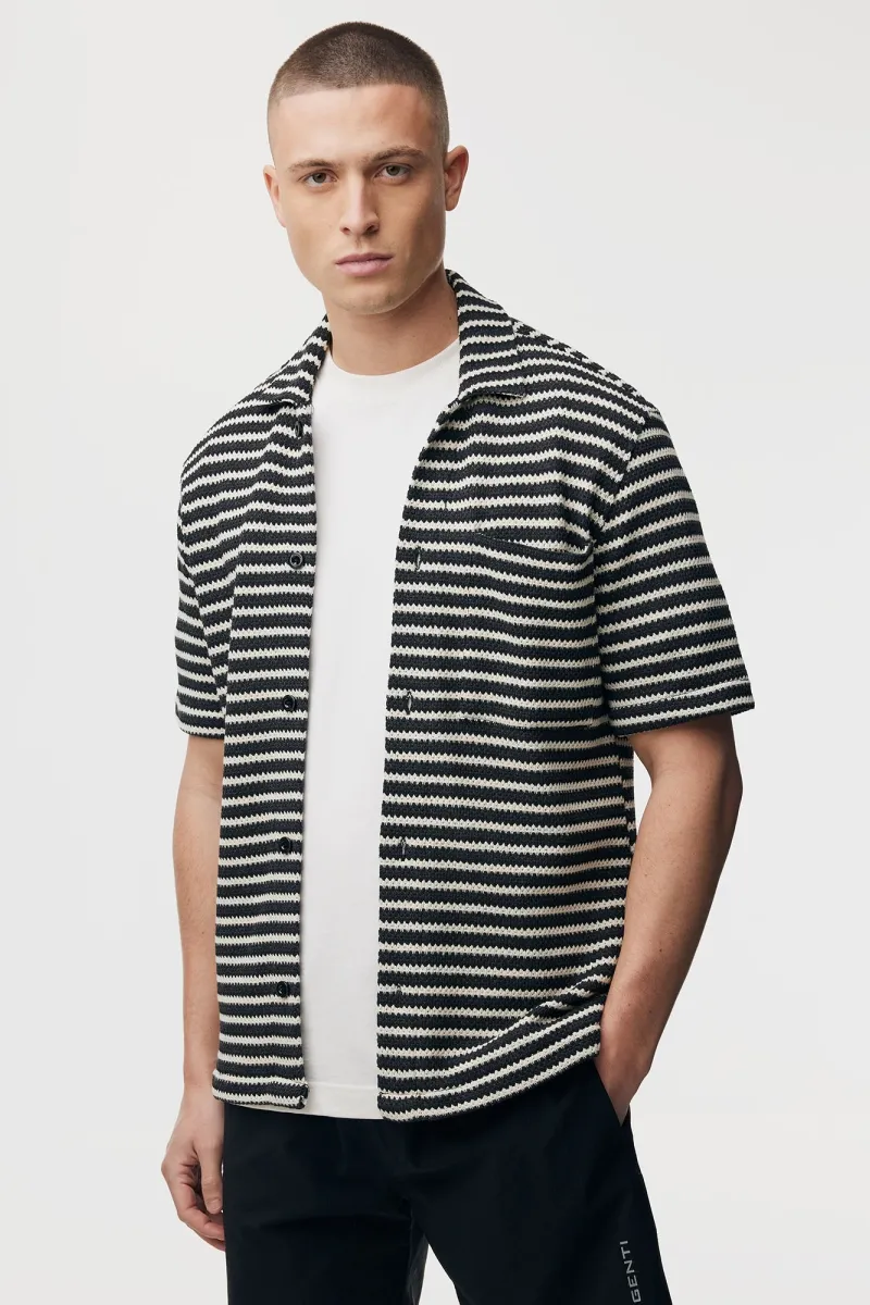 Sunset shirt | Donkerblauw gestreept