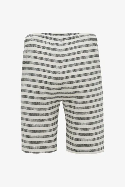 Gestreepte Korte Broek | Donkerblauw