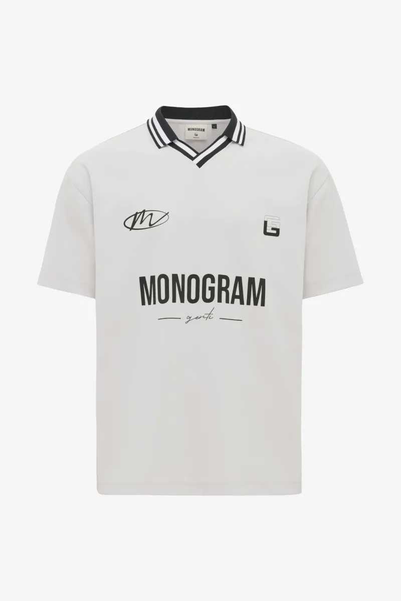 Monogram Print Polo | Off-white