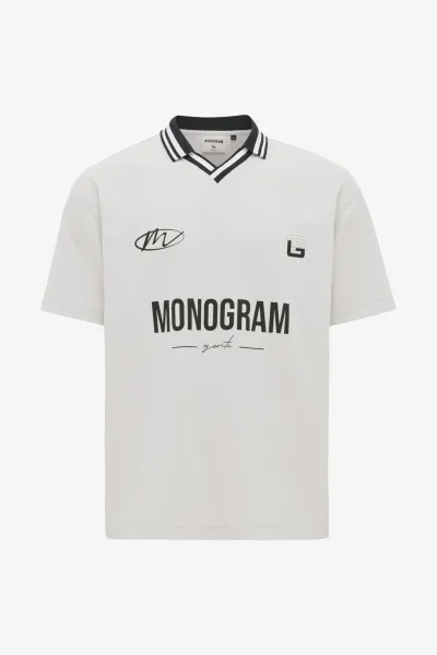 Monogram Print Polo | Off-white