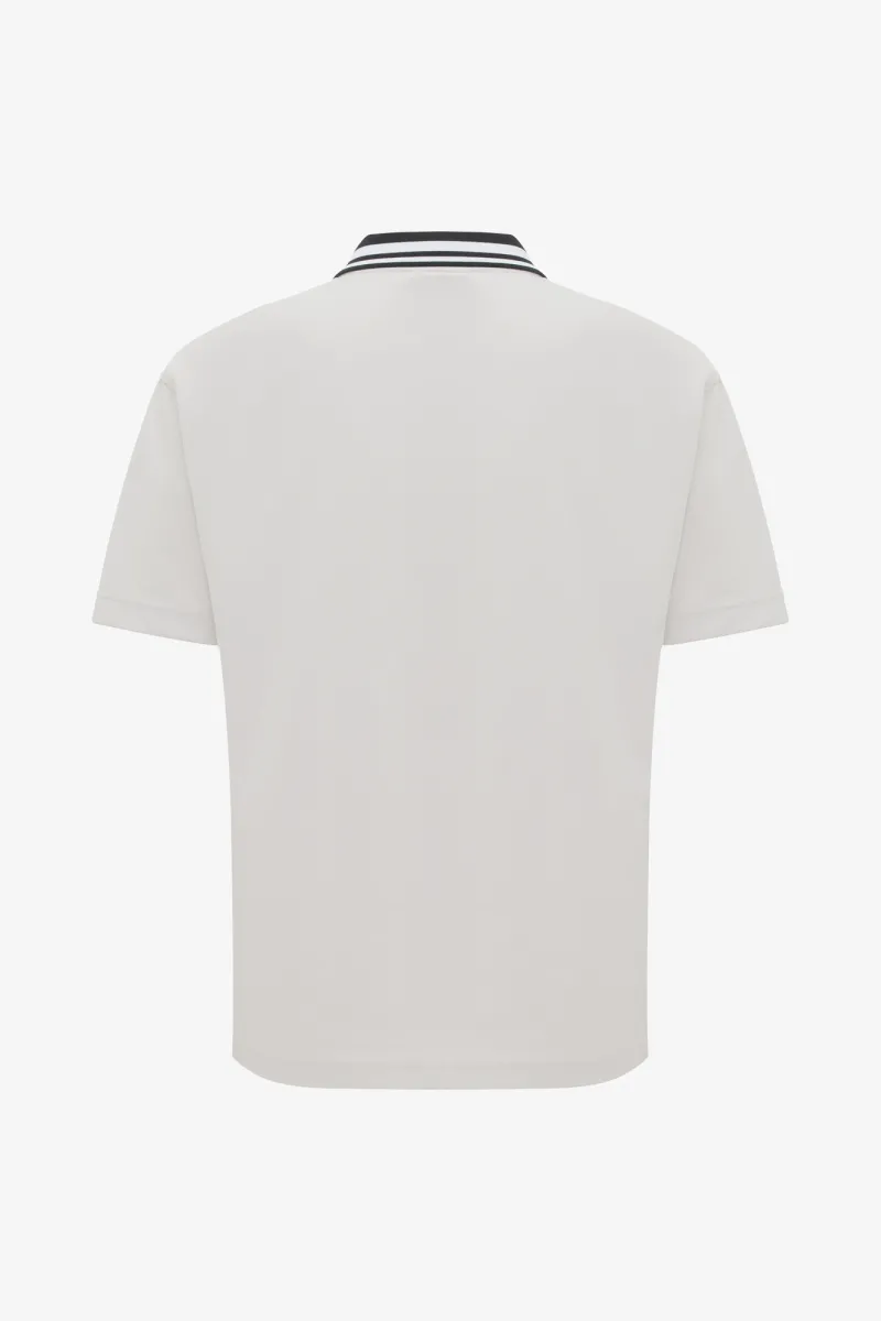 Monogram Print Polo | Off-white