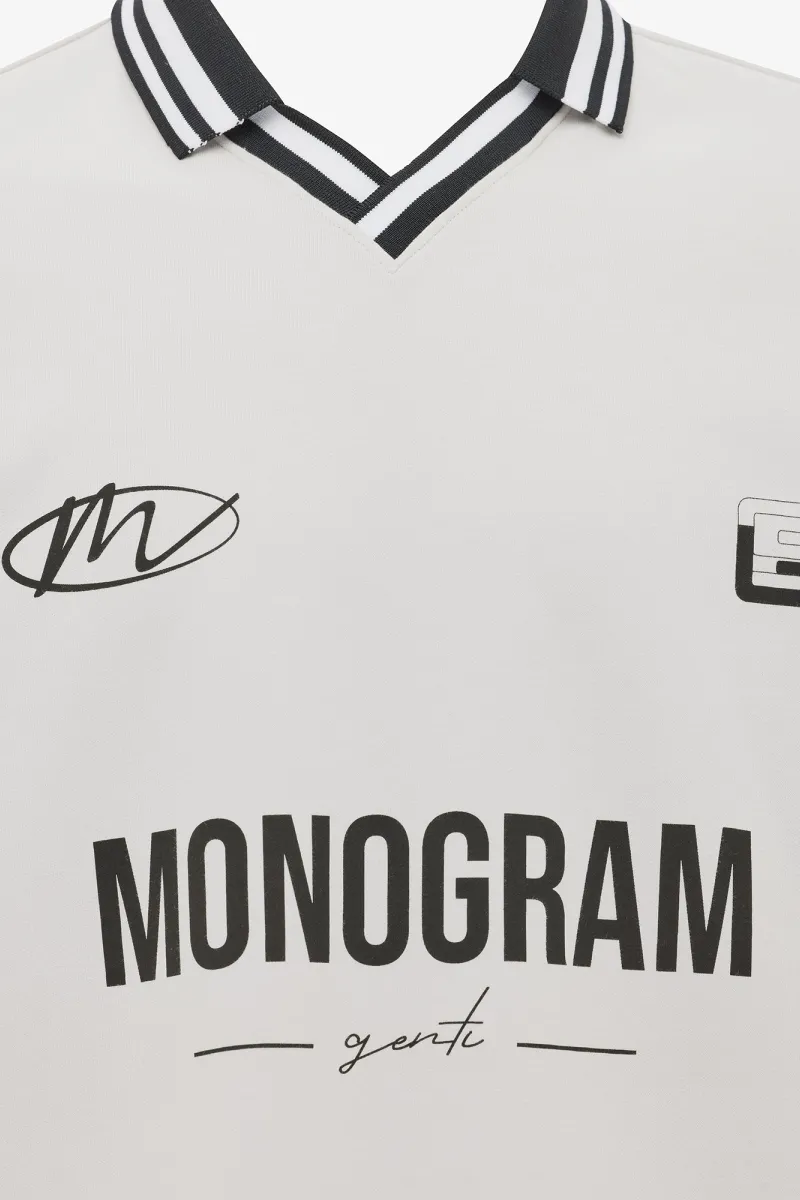 Monogram Print Polo | Off-white
