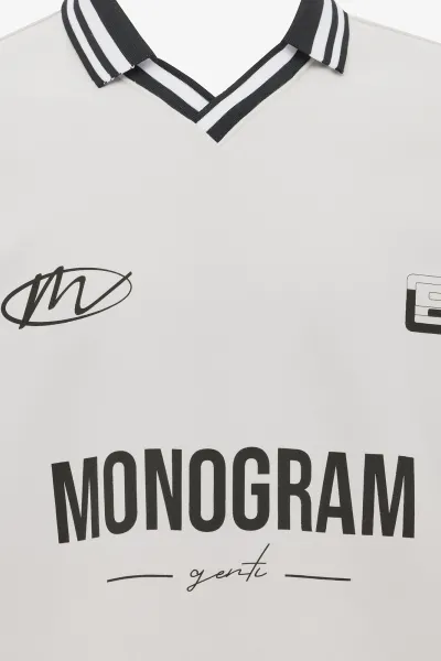 Monogram Print Polo | Off-white