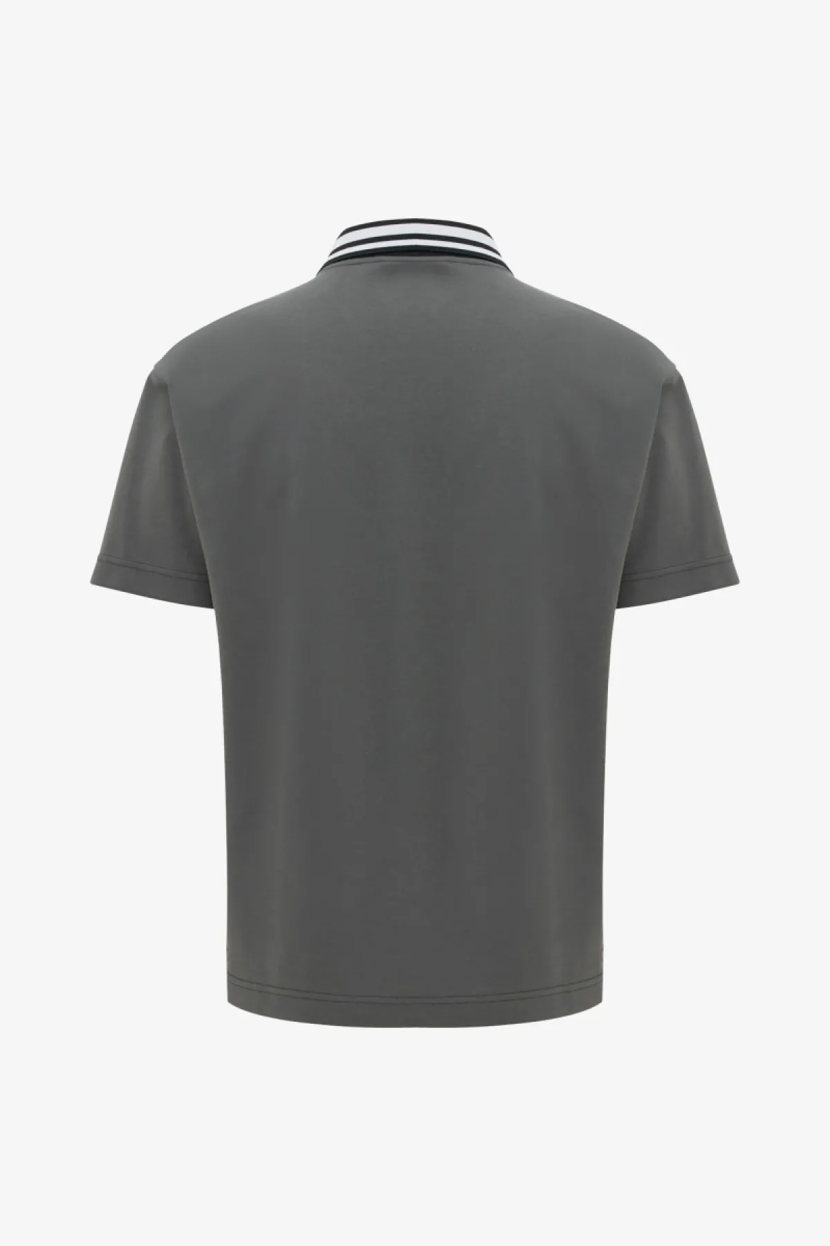 Monogram Print Polo | Donkergrijs