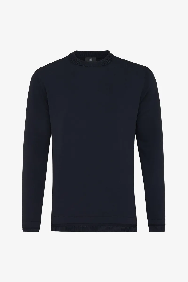 Round neck | Donkerblauw