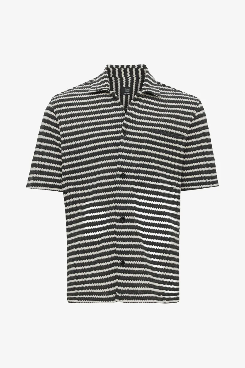 Sunset Shirt | Donkerblauw Gestreept