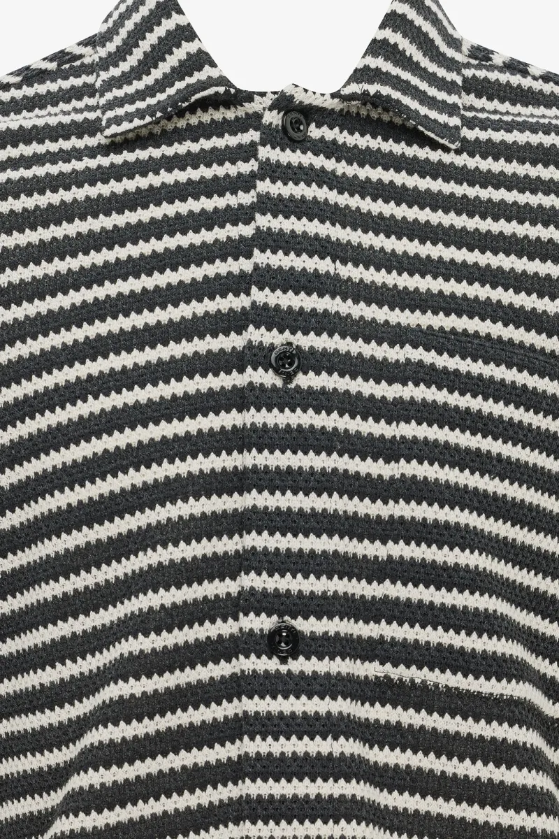 Sunset Shirt | Donkerblauw Gestreept