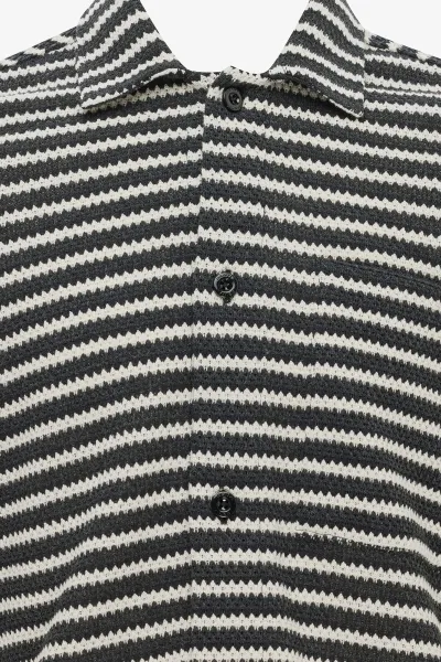 Sunset Shirt | Donkerblauw Gestreept