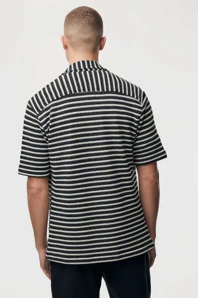 Sunset Shirt | Donkerblauw Gestreept