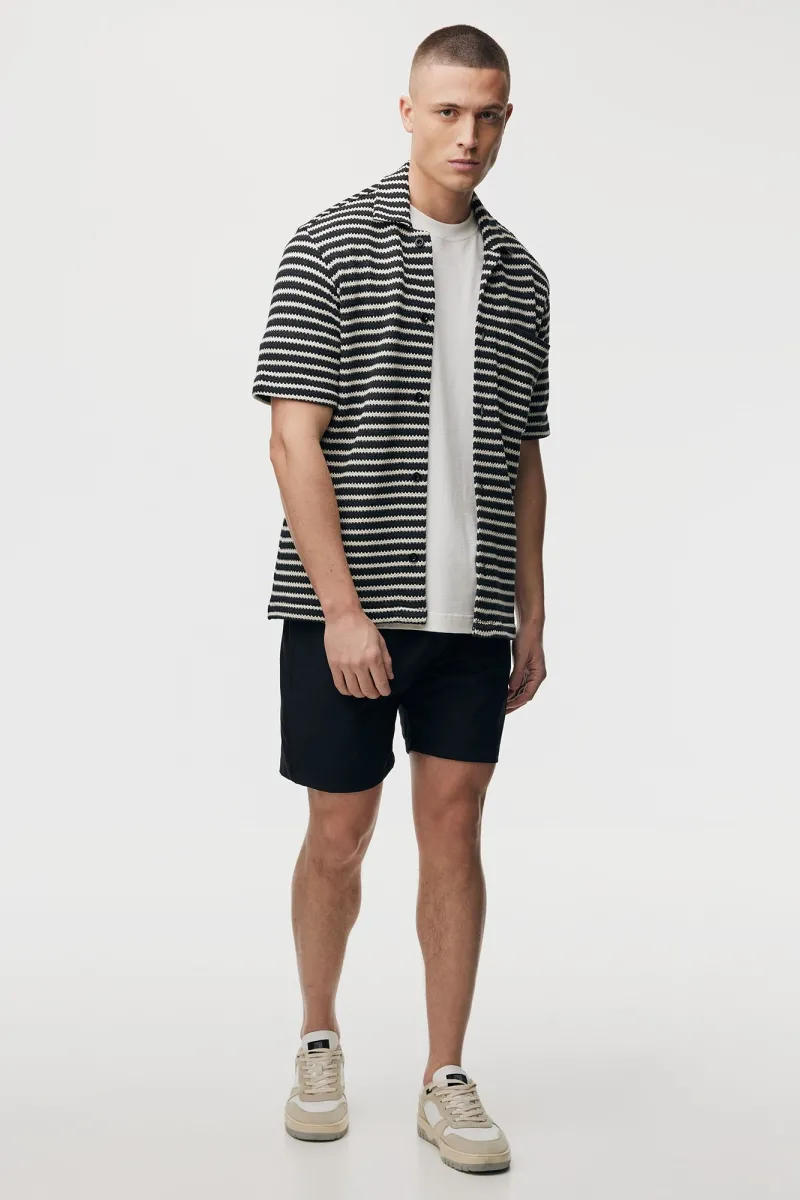 Sunset Shirt | Donkerblauw Gestreept