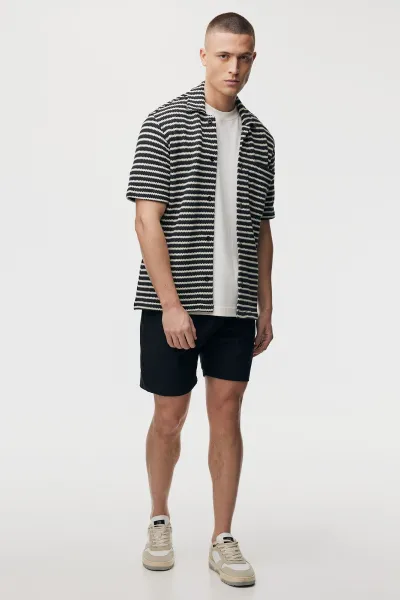 Sunset Shirt | Donkerblauw Gestreept