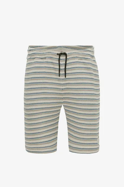 Gestreepte Korte Broek | Beige