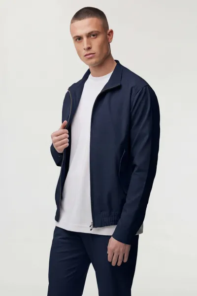 Bolton Zip Jacket | Donkerblauw
