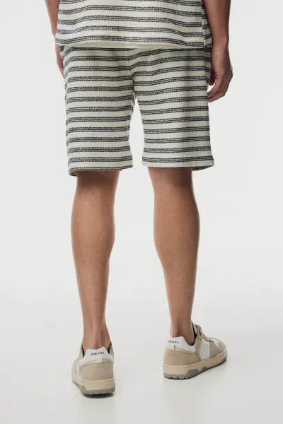 Gestreepte Korte Broek | Donkerblauw