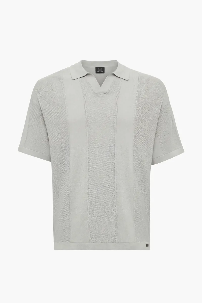 Gebreide Buttonless Polo | Lichtgroen
