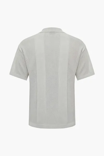 Gebreide Buttonless Polo | Lichtgroen