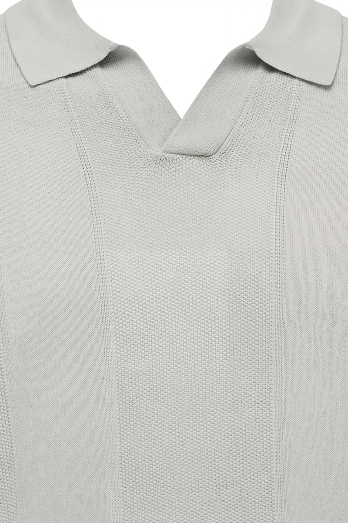 Gebreide Buttonless Polo | Lichtgroen