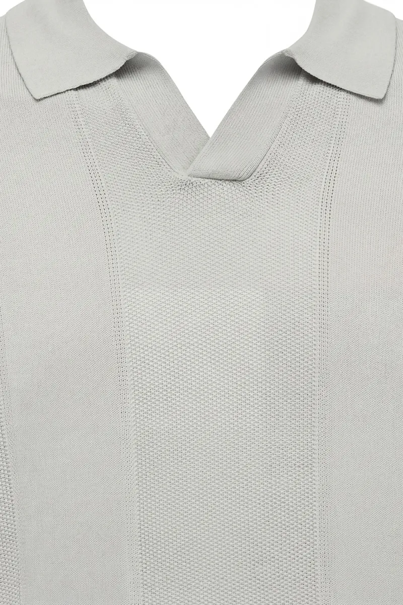 Gebreide Buttonless Polo | Lichtgroen