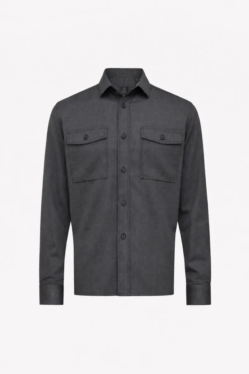 Relaxed Fit Overshirt | Donkergrijs