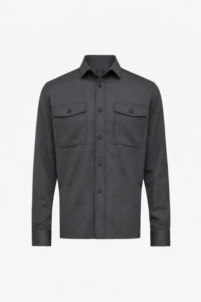 Relaxed Fit Overshirt | Donkergrijs