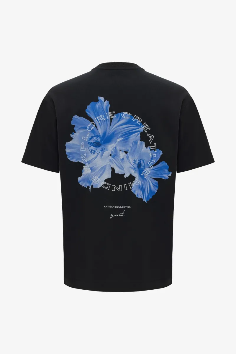 Relaxed fit T-shirt Backprint | Zwart