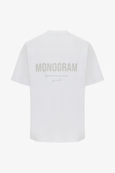 Monogram Backprint T-shirt | Wit