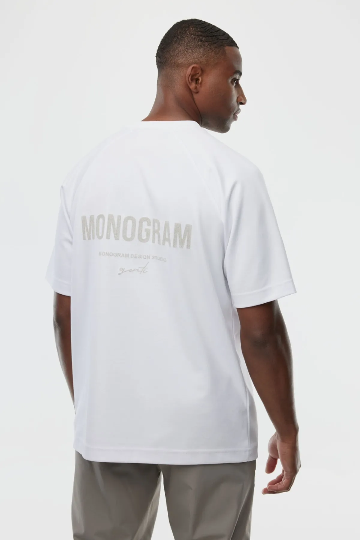 Monogram Backprint T-shirt | Wit