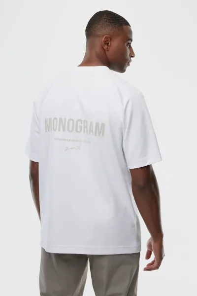 Monogram Backprint T-shirt | Wit
