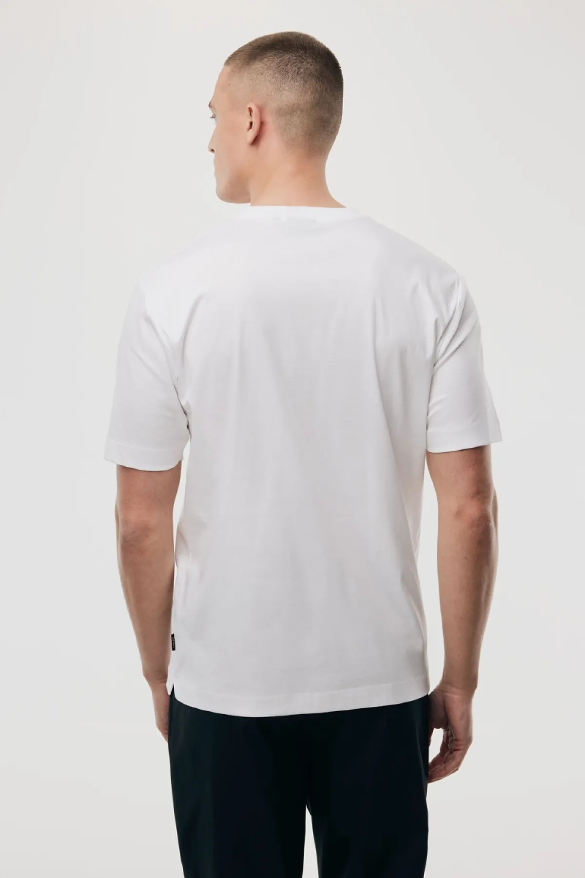 Gemerceriseerd T-shirt | Wit