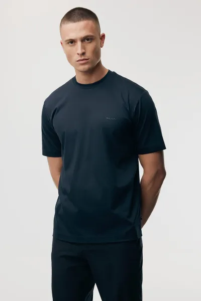 Gemerceriseerd T-shirt | Donkerblauw