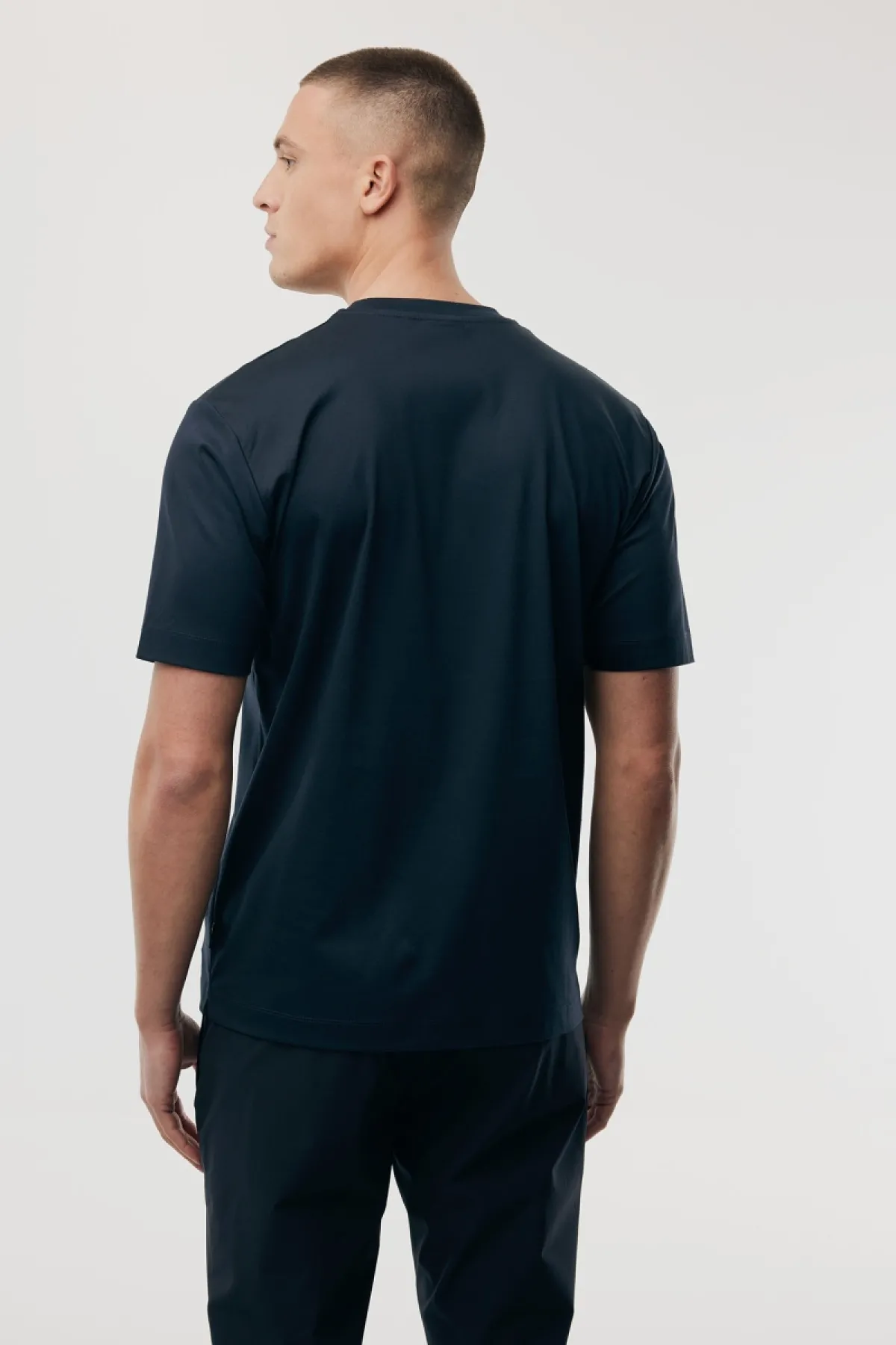 Gemerceriseerd T-shirt | Donkerblauw