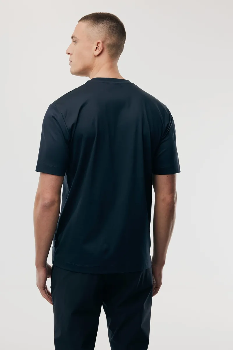 Gemerceriseerd T-shirt | Donkerblauw