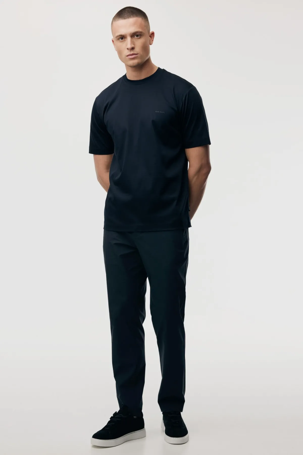 Gemerceriseerd T-shirt | Donkerblauw