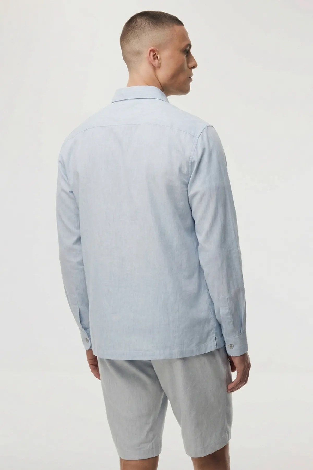 Linnen Overshirt | Lichtblauw