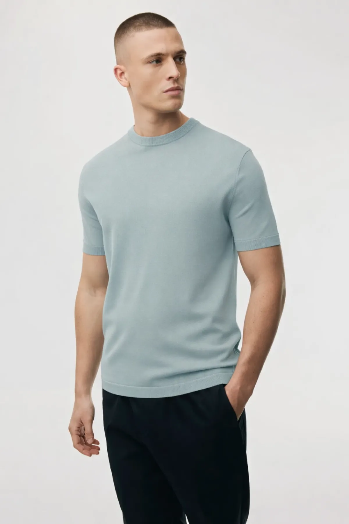 Roundneck T-shirt | Lichtblauw