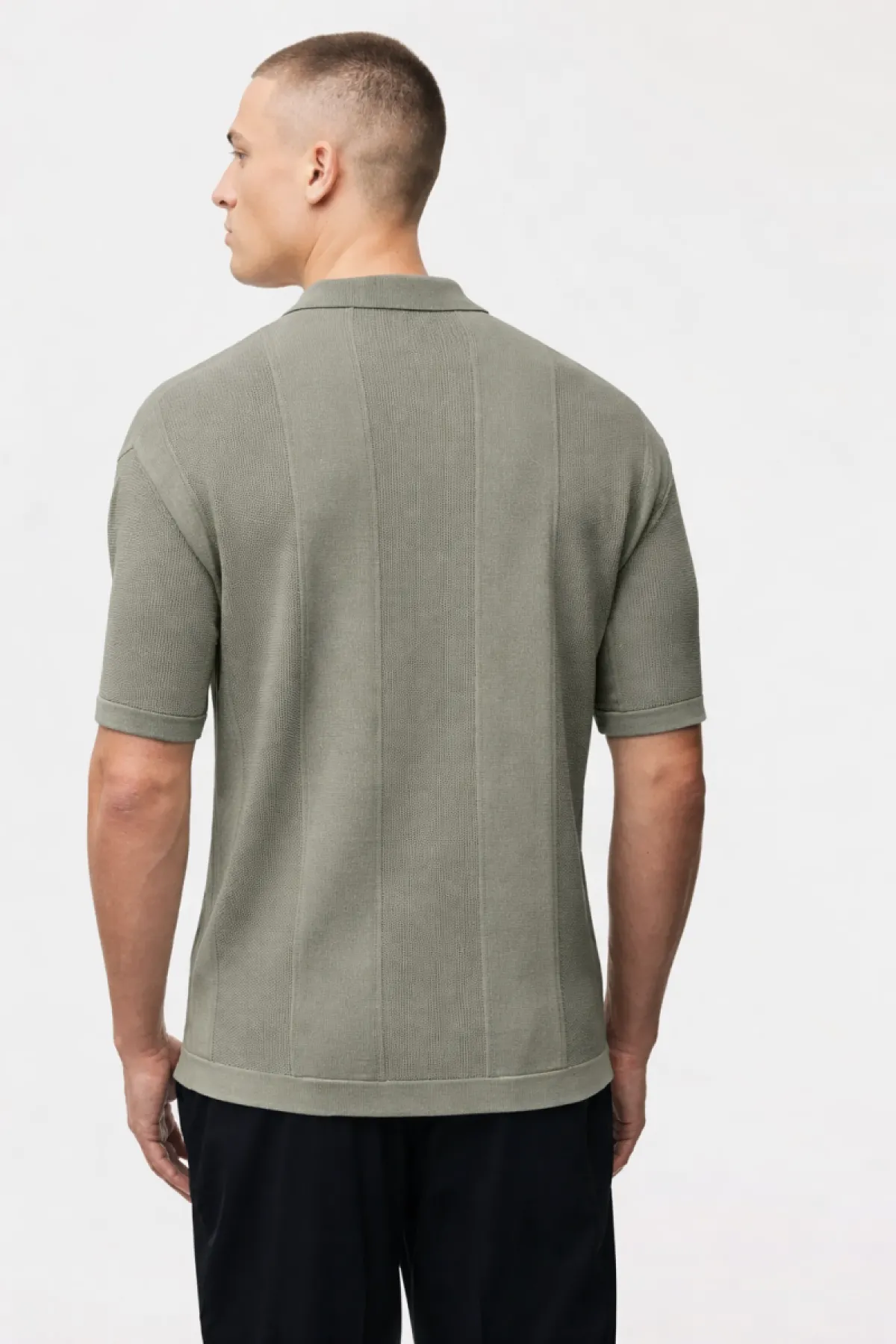 Gebreide Buttonless Polo | Bruin