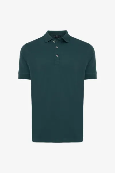Polo met 3 knopen | Donkergroen